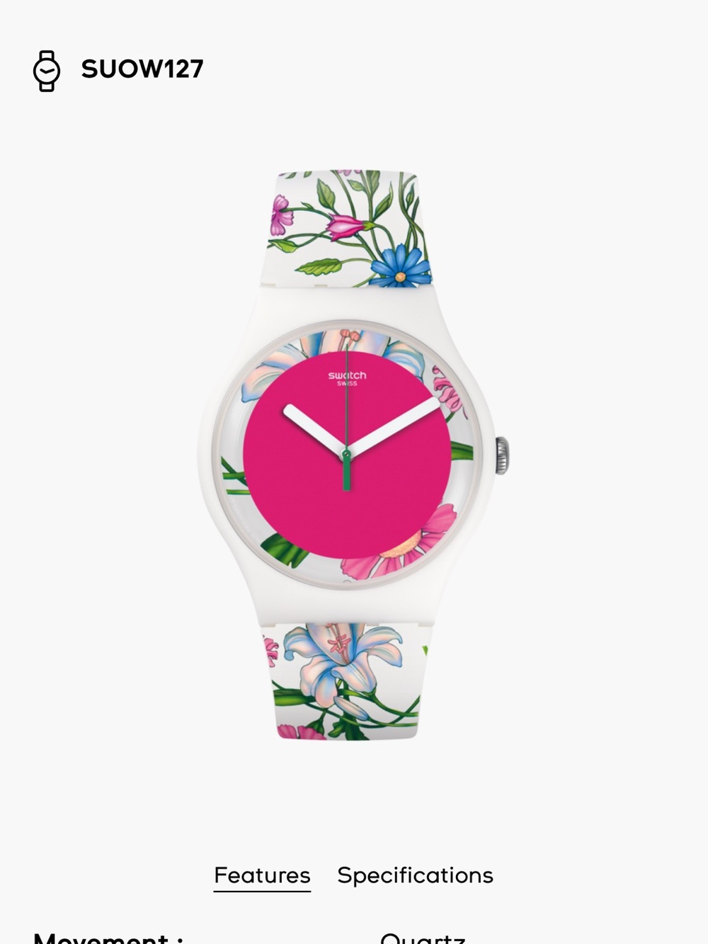 Swatch Colorful Floral & Fruit Silicone Watch Set - Pink, Red, Blue, Yellow - Picture 13 of 14